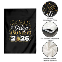 Spanish New Year 2026 Garden Flag Feliz Ano Nuevo NYE Party Faux Glitter Effect Printed - Wonder Print Shop