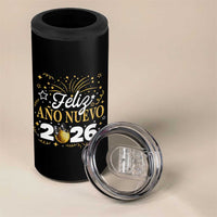 Spanish New Year 2026 4 in 1 Can Cooler Tumbler Feliz Ano Nuevo NYE Party Faux Glitter Effect Printed - Wonder Print Shop