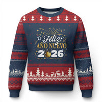 Spanish New Year 2026 Ugly Christmas Sweater Feliz Ano Nuevo NYE Party Faux Glitter Effect Printed - Wonder Print Shop