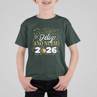 Spanish New Year 2026 T Shirt For Kid Feliz Ano Nuevo NYE Party Faux Glitter Effect Printed - Wonder Print Shop