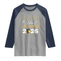 Spanish New Year 2026 Raglan Shirt Feliz Ano Nuevo NYE Party Faux Glitter Effect Printed - Wonder Print Shop