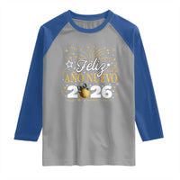 Spanish New Year 2026 Raglan Shirt Feliz Ano Nuevo NYE Party Faux Glitter Effect Printed - Wonder Print Shop