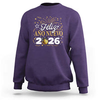Spanish New Year 2026 Sweatshirt Feliz Ano Nuevo NYE Party Faux Glitter Effect Printed - Wonder Print Shop