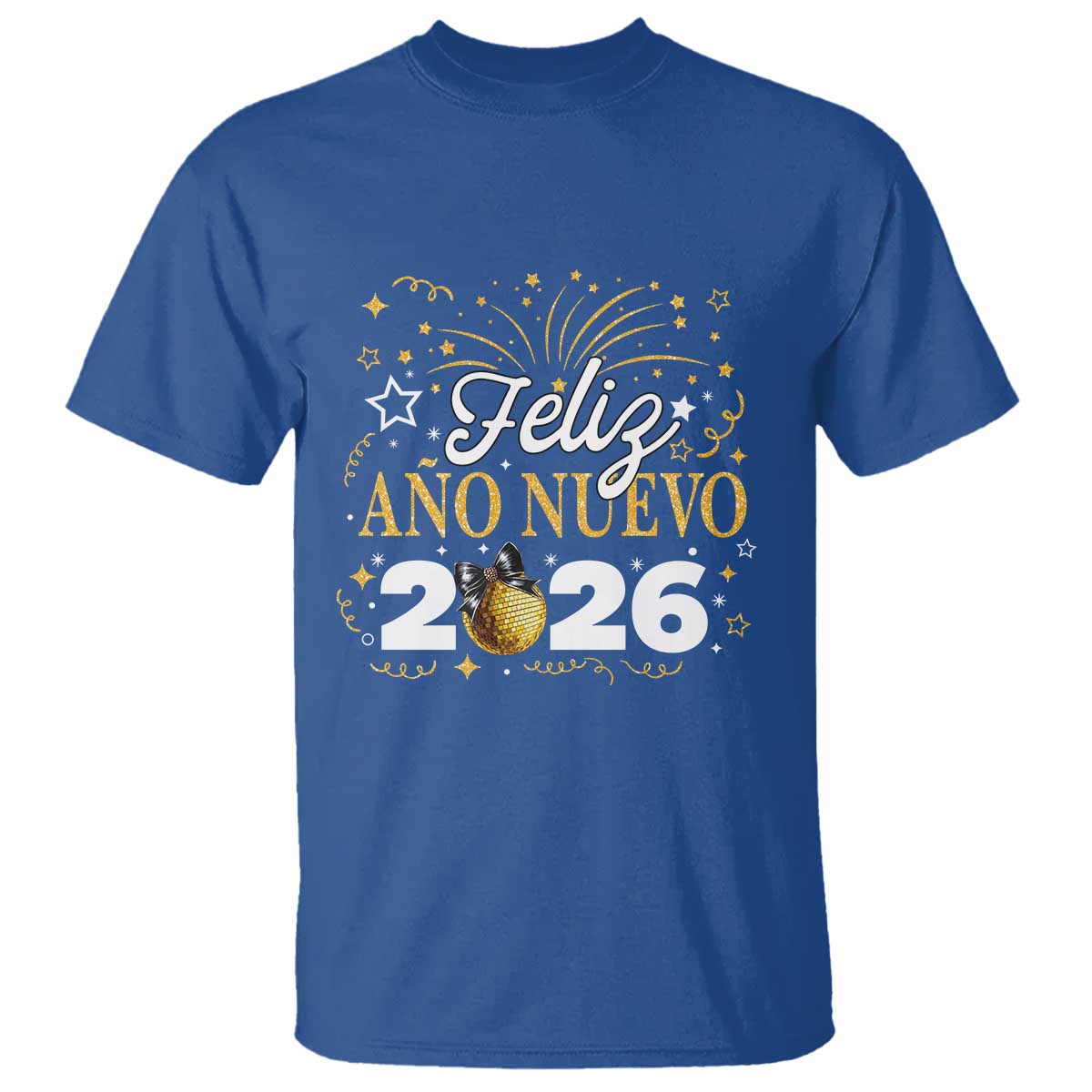 Spanish New Year 2026 T Shirt Feliz Ano Nuevo NYE Party Faux Glitter Effect Printed - Wonder Print Shop