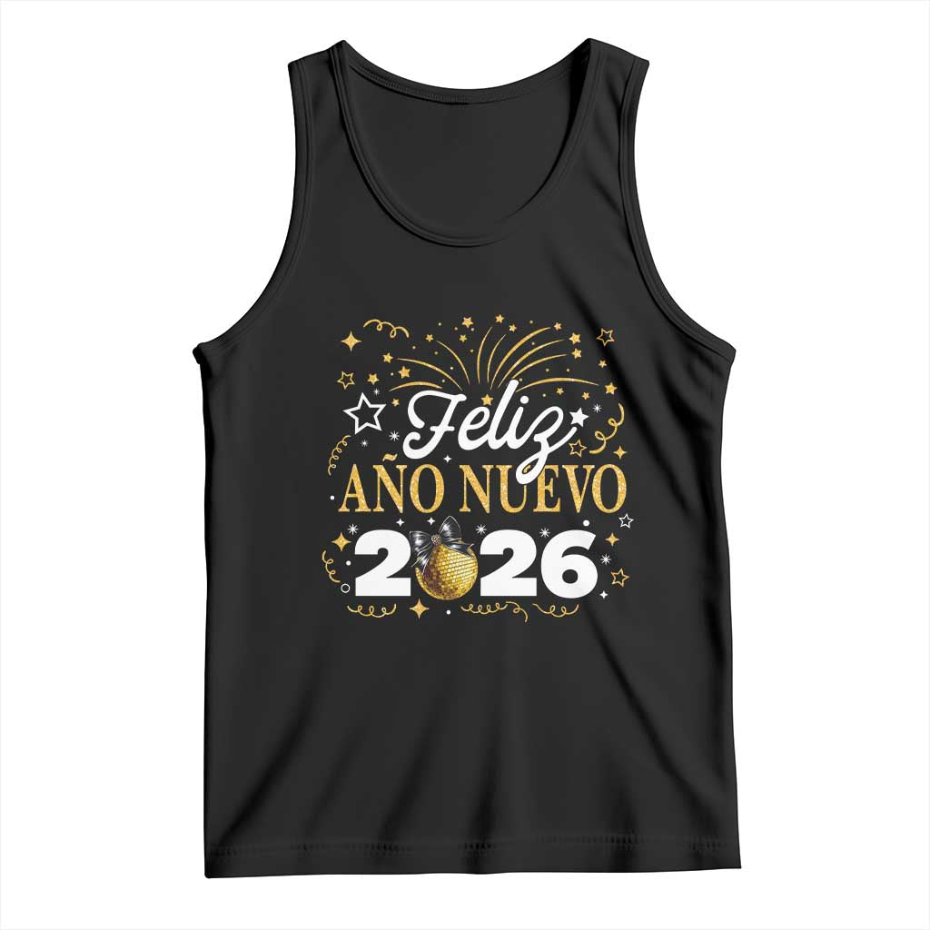 Spanish New Year 2026 Tank Top Feliz Ano Nuevo NYE Party Faux Glitter Effect Printed - Wonder Print Shop