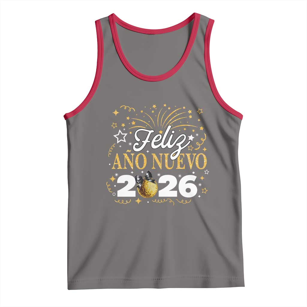 Spanish New Year 2026 Tank Top Feliz Ano Nuevo NYE Party Faux Glitter Effect Printed - Wonder Print Shop