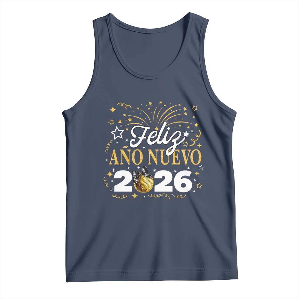 Spanish New Year 2026 Tank Top Feliz Ano Nuevo NYE Party Faux Glitter Effect Printed - Wonder Print Shop