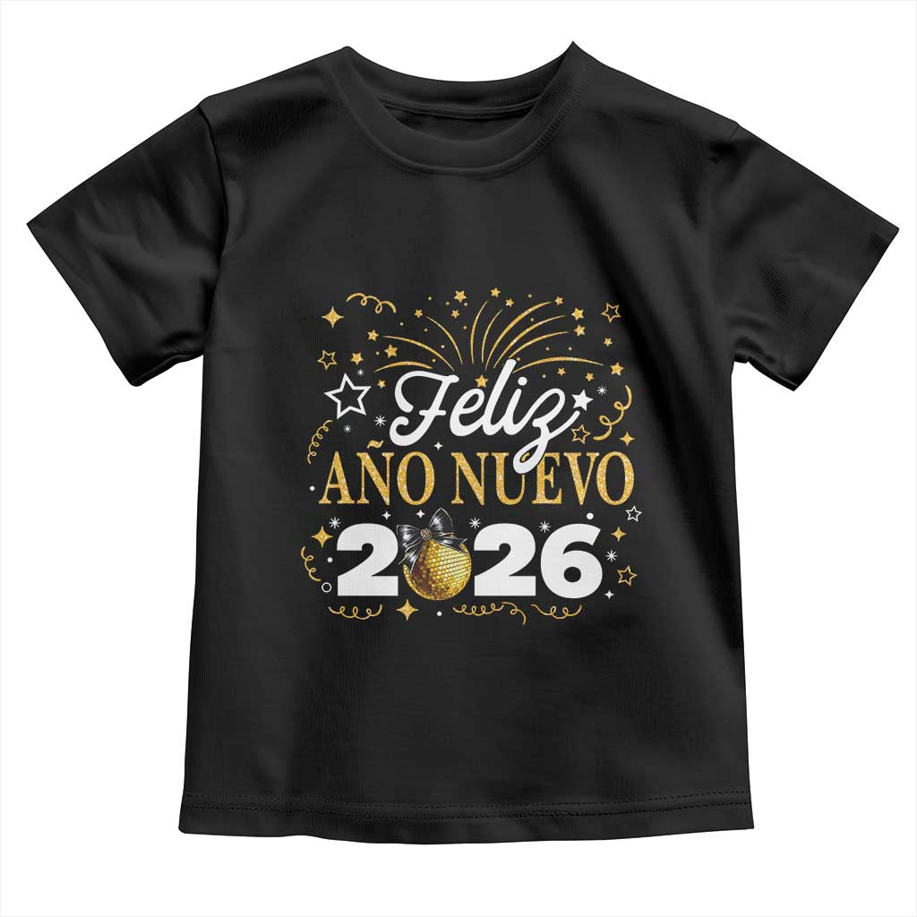 Spanish New Year 2026 Toddler T Shirt Feliz Ano Nuevo NYE Party Faux Glitter Effect Printed - Wonder Print Shop