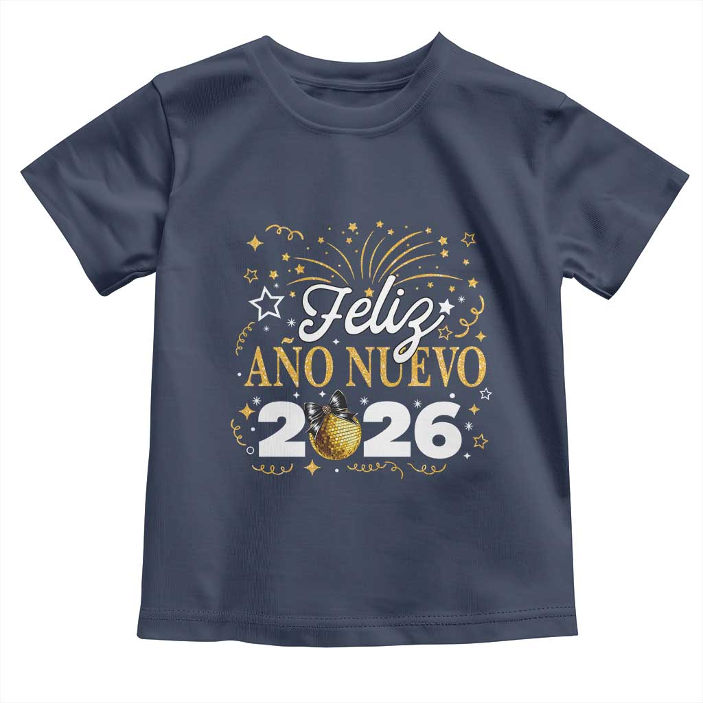 Spanish New Year 2026 Toddler T Shirt Feliz Ano Nuevo NYE Party Faux Glitter Effect Printed - Wonder Print Shop