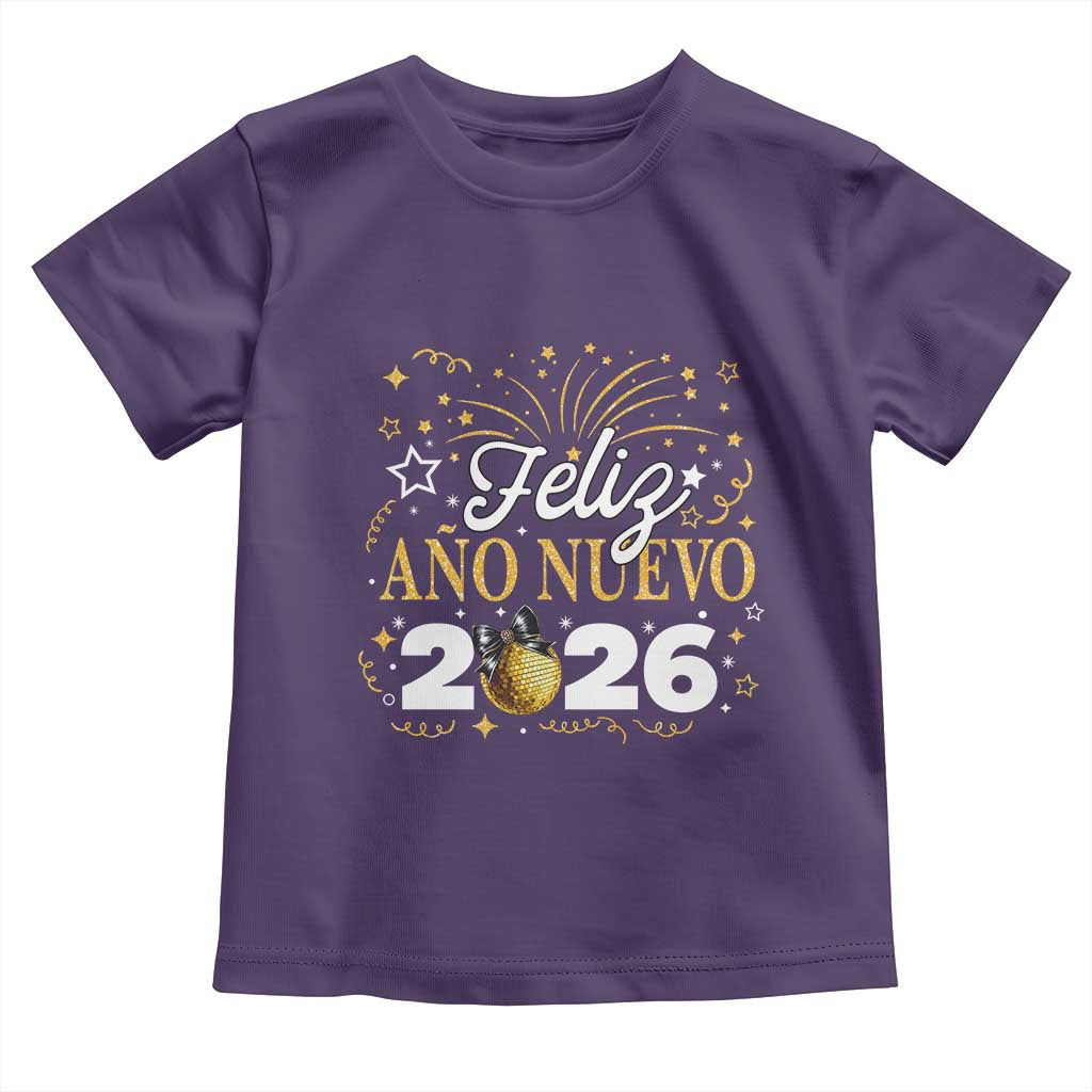Spanish New Year 2026 Toddler T Shirt Feliz Ano Nuevo NYE Party Faux Glitter Effect Printed - Wonder Print Shop