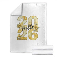 Hello New Year 2026 Vintage Floral Patchwork Quilt Throw Blanket - Wonder Print Shop