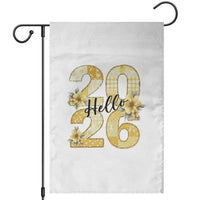 Hello New Year 2026 Vintage Floral Patchwork Quilt Garden Flag - Wonder Print Shop