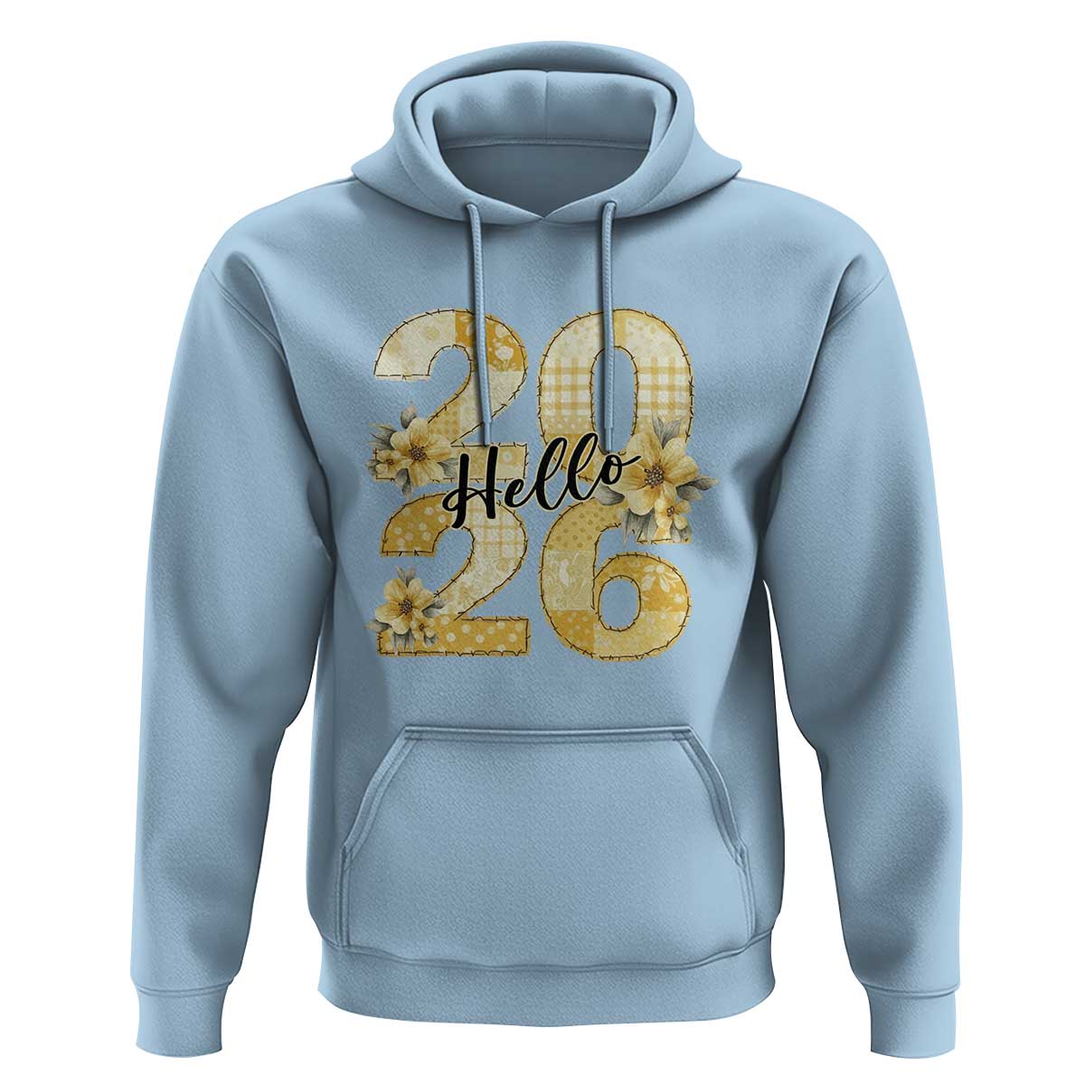 Hello New Year 2026 Vintage Floral Patchwork Quilt Hoodie - Wonder Print Shop
