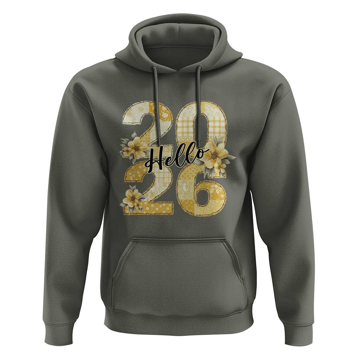 Hello New Year 2026 Vintage Floral Patchwork Quilt Hoodie - Wonder Print Shop