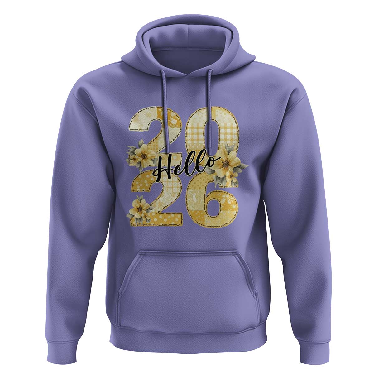 Hello New Year 2026 Vintage Floral Patchwork Quilt Hoodie - Wonder Print Shop