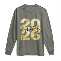 Hello New Year 2026 Vintage Floral Patchwork Quilt Long Sleeve Shirt - Wonder Print Shop
