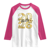 Hello New Year 2026 Vintage Floral Patchwork Quilt Raglan Shirt - Wonder Print Shop