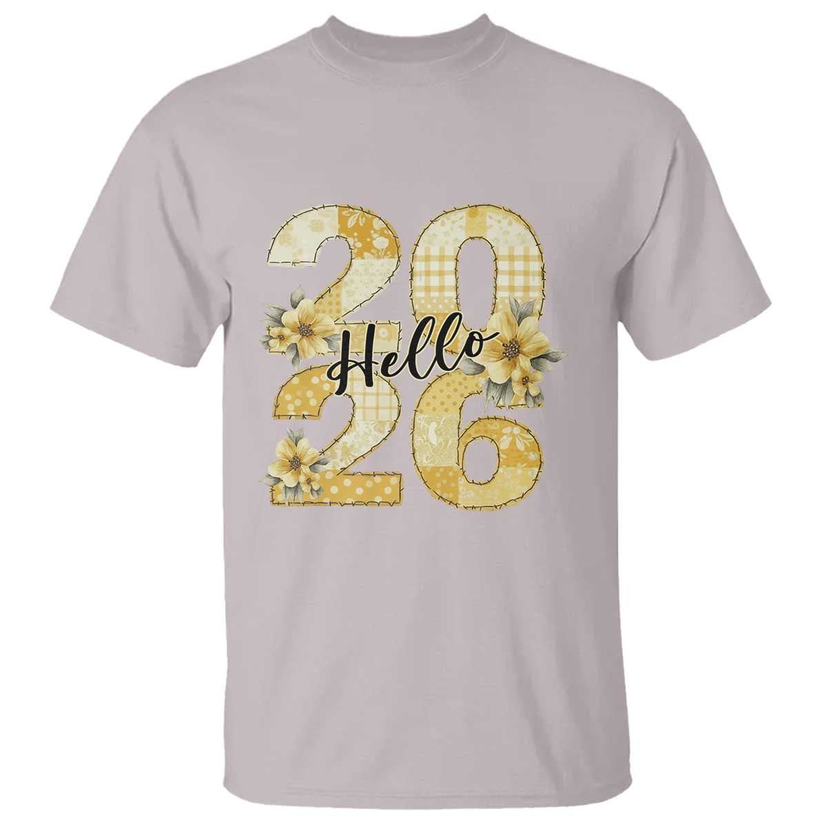 Hello New Year 2026 Vintage Floral Patchwork Quilt T Shirt - Wonder Print Shop