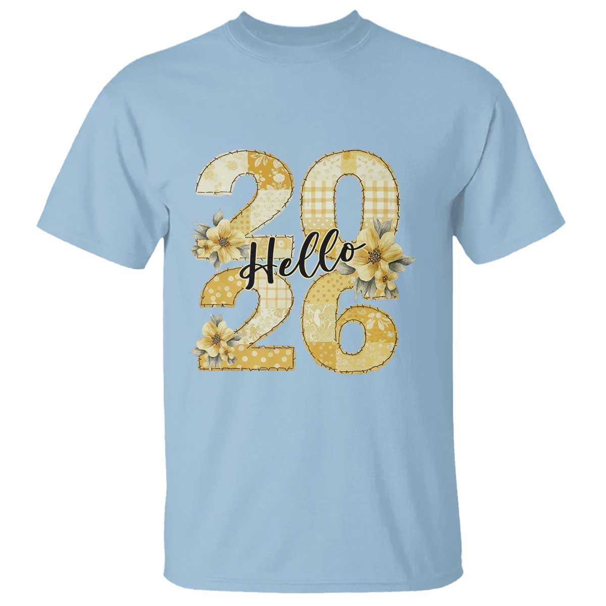 Hello New Year 2026 Vintage Floral Patchwork Quilt T Shirt - Wonder Print Shop