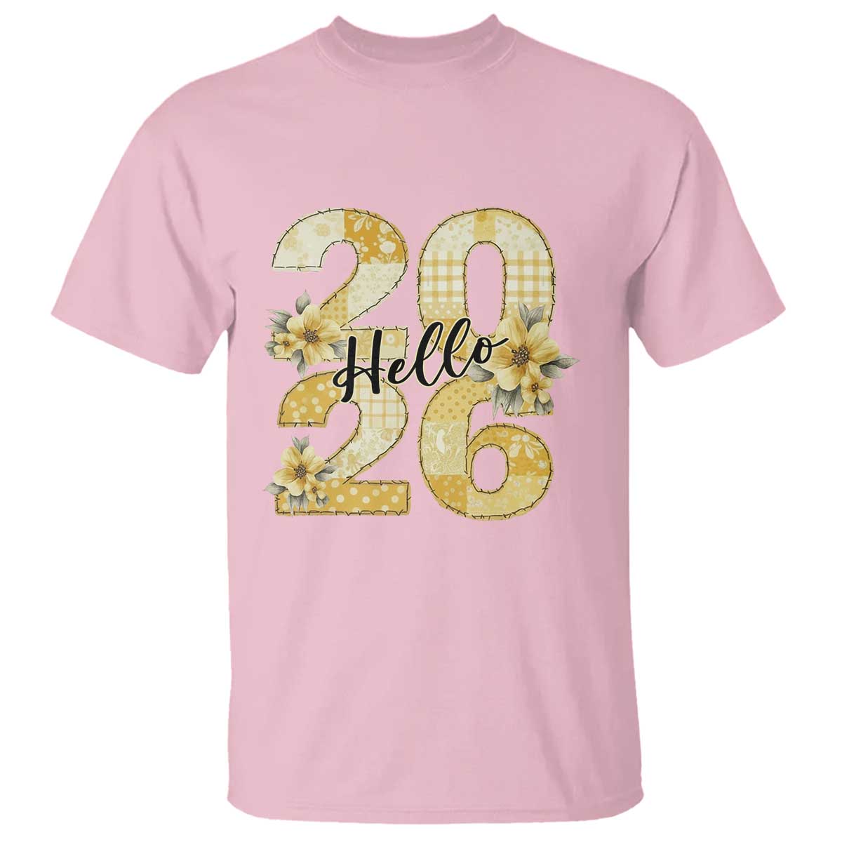 Hello New Year 2026 Vintage Floral Patchwork Quilt T Shirt - Wonder Print Shop