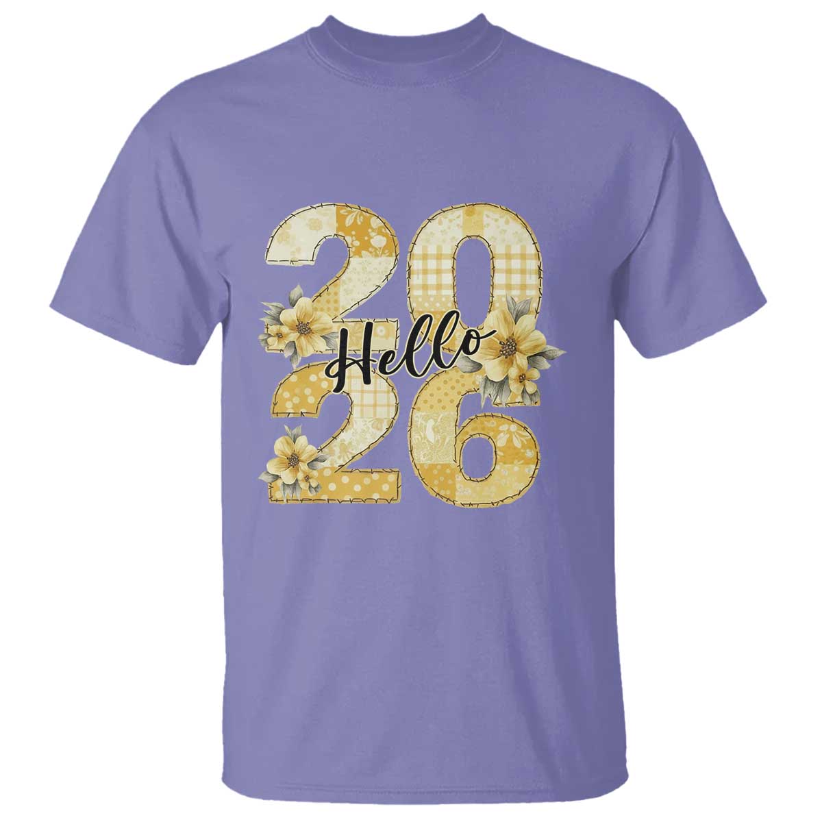 Hello New Year 2026 Vintage Floral Patchwork Quilt T Shirt - Wonder Print Shop