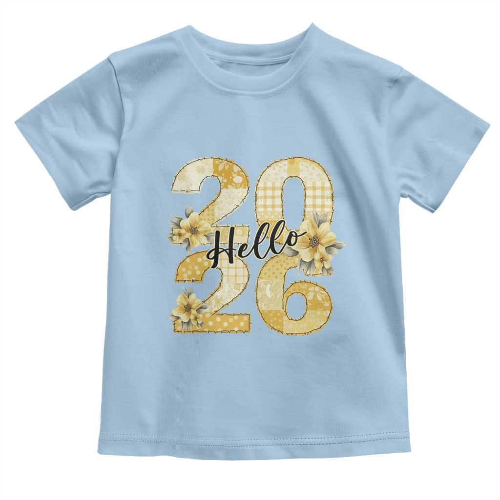 Hello New Year 2026 Vintage Floral Patchwork Quilt Toddler T Shirt - Wonder Print Shop