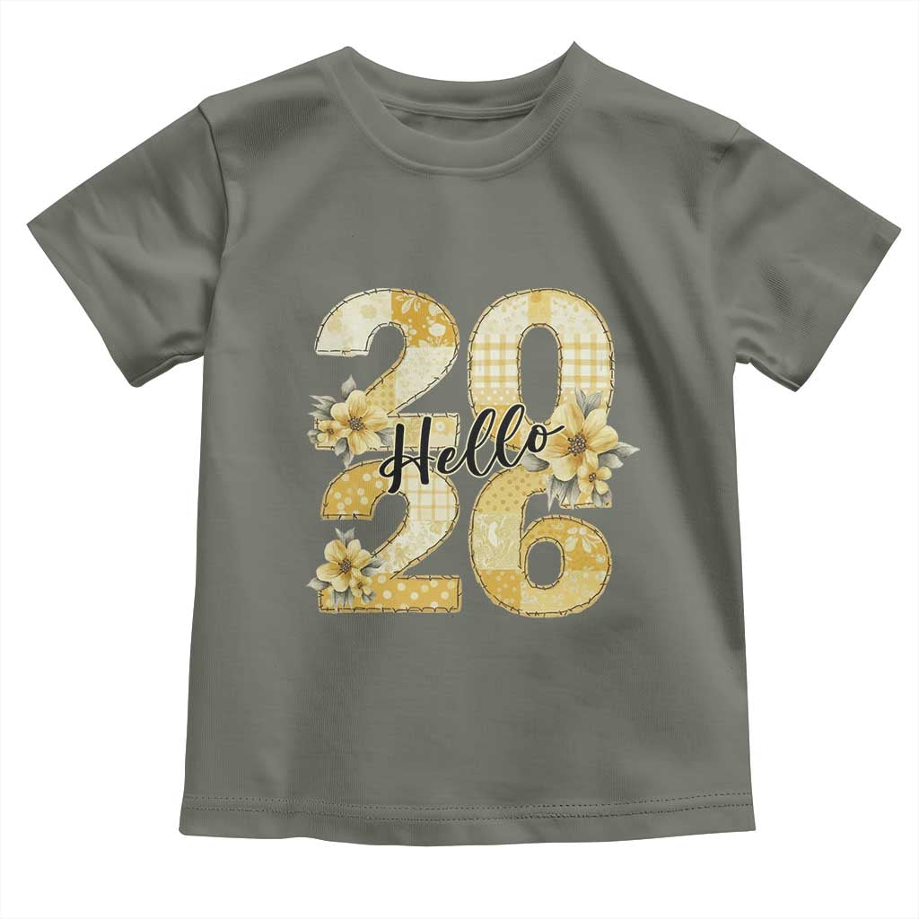 Hello New Year 2026 Vintage Floral Patchwork Quilt Toddler T Shirt - Wonder Print Shop