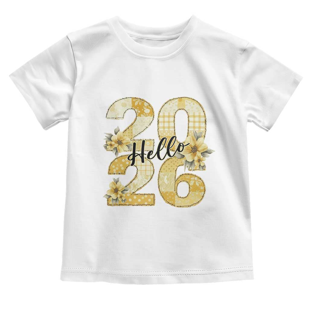 Hello New Year 2026 Vintage Floral Patchwork Quilt Toddler T Shirt - Wonder Print Shop