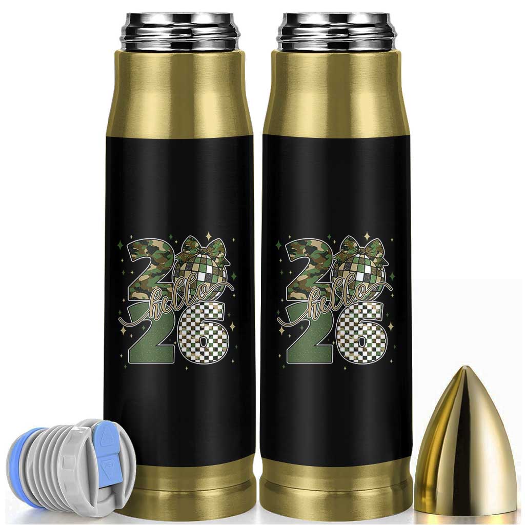 Camo Happy New Year Party 2026 Bullet Tumbler Camouflage Disco Ball - Wonder Print Shop
