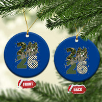 Camo Happy New Year Party 2026 Ceramic Ornament Camouflage Disco Ball - Wonder Print Shop
