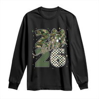 Camo Happy New Year Party 2026 Long Sleeve Shirt Camouflage Disco Ball - Wonder Print Shop