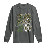 Camo Happy New Year Party 2026 Long Sleeve Shirt Camouflage Disco Ball - Wonder Print Shop