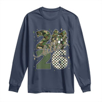 Camo Happy New Year Party 2026 Long Sleeve Shirt Camouflage Disco Ball - Wonder Print Shop
