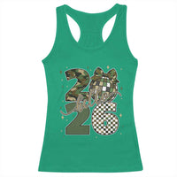 Camo Happy New Year Party 2026 Racerback Tank Top Camouflage Disco Ball - Wonder Print Shop