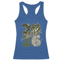 Camo Happy New Year Party 2026 Racerback Tank Top Camouflage Disco Ball - Wonder Print Shop