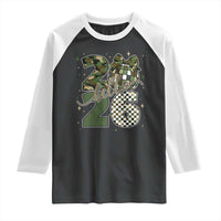Camo Happy New Year Party 2026 Raglan Shirt Camouflage Disco Ball - Wonder Print Shop