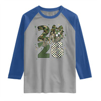 Camo Happy New Year Party 2026 Raglan Shirt Camouflage Disco Ball - Wonder Print Shop