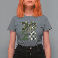 Camo Happy New Year Party 2026 T Shirt For Women Camouflage Disco Ball - Wonder Print Shop
