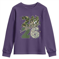 Camo Happy New Year Party 2026 Youth Sweatshirt Camouflage Disco Ball - Wonder Print Shop