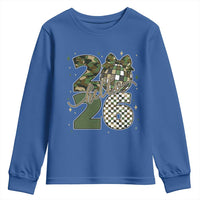 Camo Happy New Year Party 2026 Youth Sweatshirt Camouflage Disco Ball - Wonder Print Shop