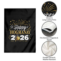Scottish New Year 2026 Garden Flag Happy Hogmanay NYE Party Faux Glitter Effect Printed - Wonder Print Shop