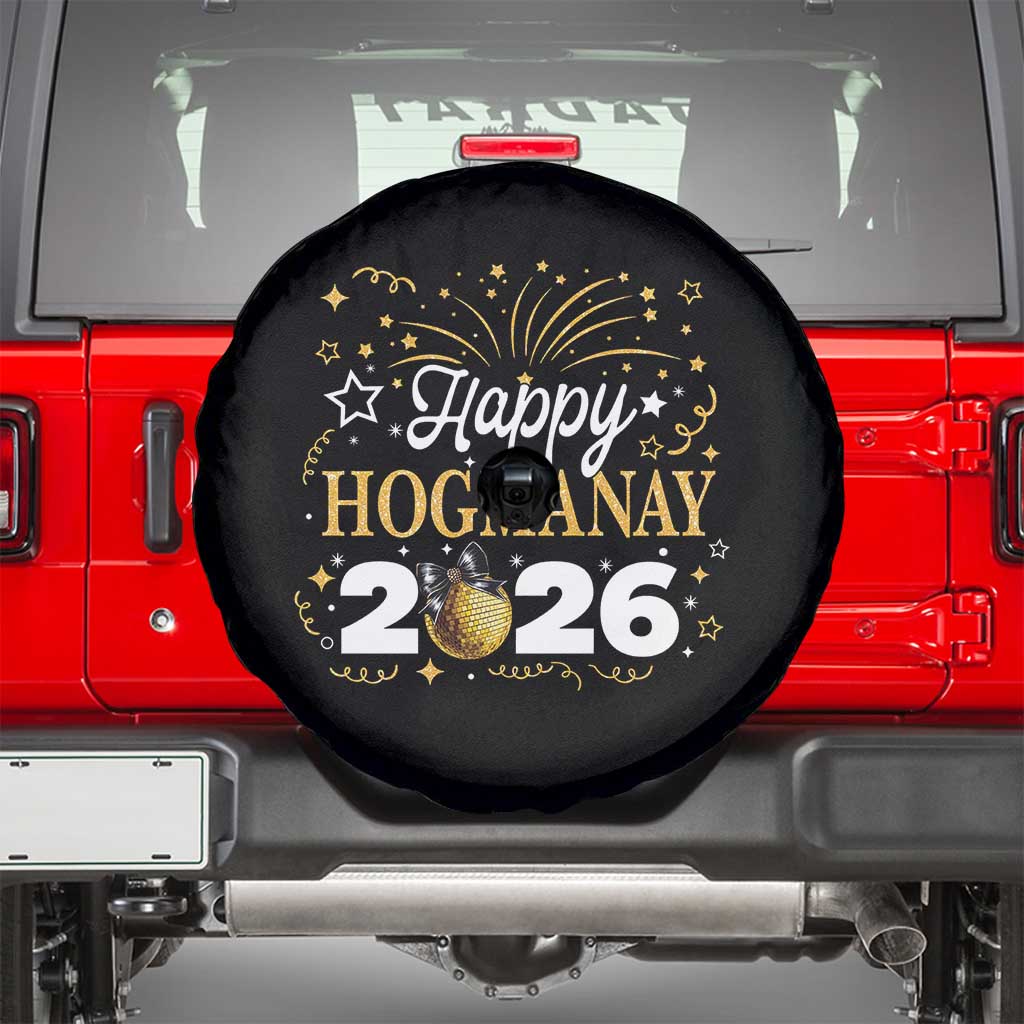 Scottish New Year 2026 Spare Tire Cover Happy Hogmanay NYE Party Faux Glitter Effect Printed - Wonder Print Shop
