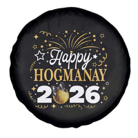Scottish New Year 2026 Spare Tire Cover Happy Hogmanay NYE Party Faux Glitter Effect Printed - Wonder Print Shop