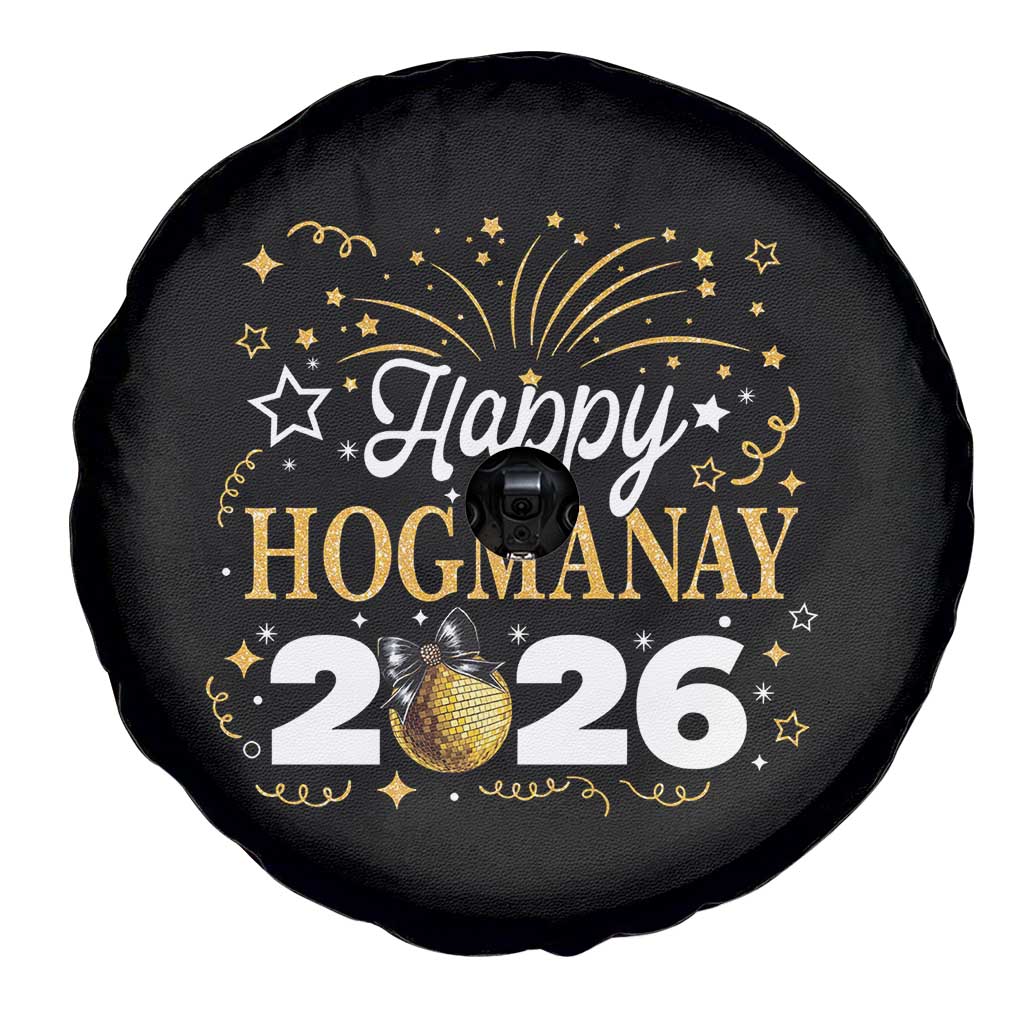 Scottish New Year 2026 Spare Tire Cover Happy Hogmanay NYE Party Faux Glitter Effect Printed - Wonder Print Shop
