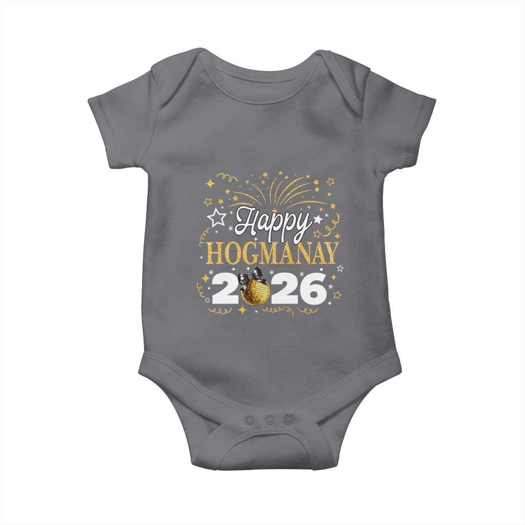 Scottish New Year 2026 Baby Onesie Happy Hogmanay NYE Party Faux Glitter Effect Printed - Wonder Print Shop