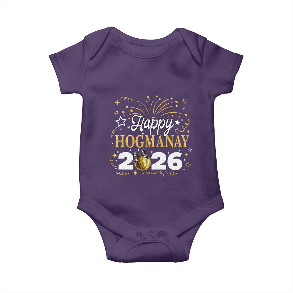 Scottish New Year 2026 Baby Onesie Happy Hogmanay NYE Party Faux Glitter Effect Printed - Wonder Print Shop