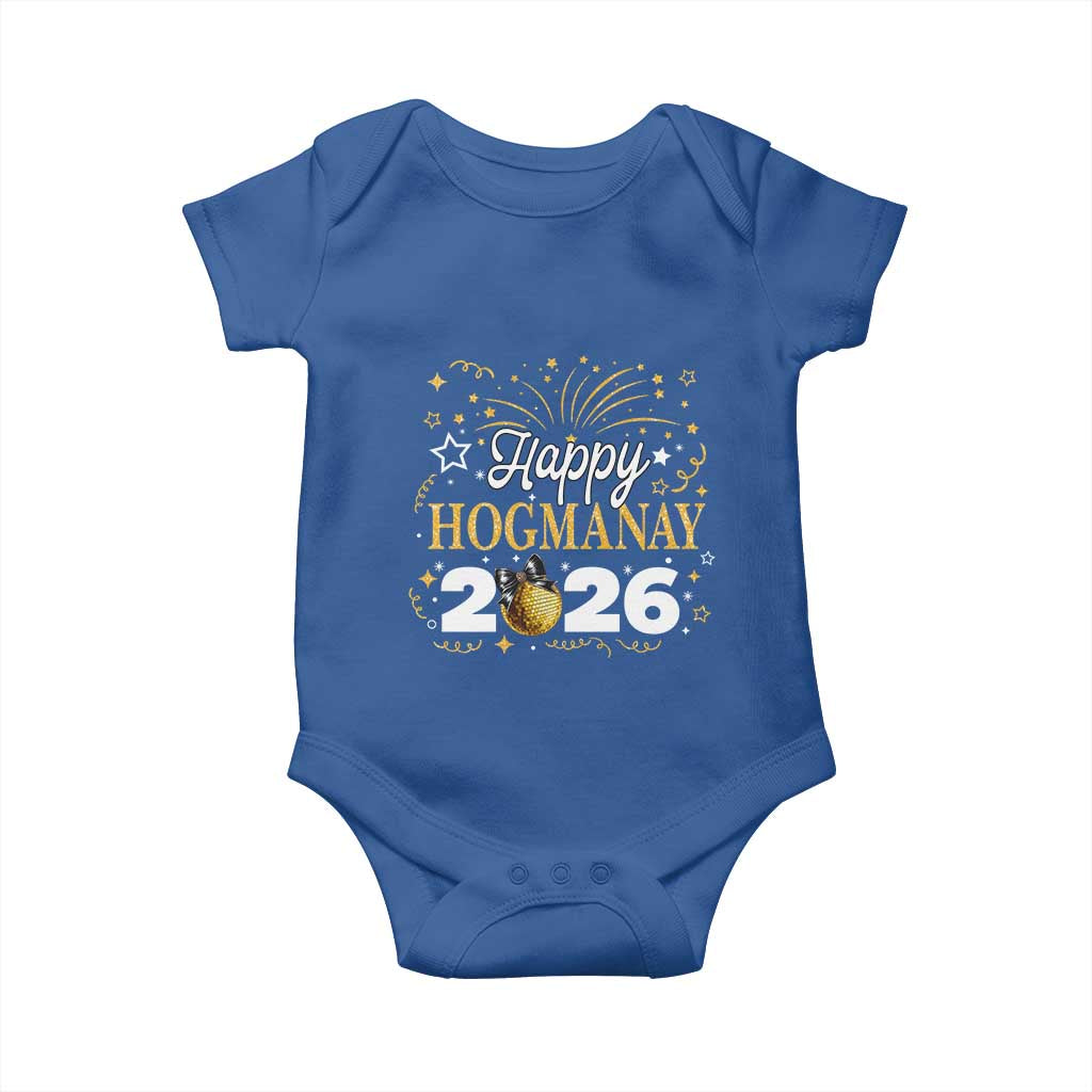Scottish New Year 2026 Baby Onesie Happy Hogmanay NYE Party Faux Glitter Effect Printed - Wonder Print Shop