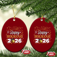 Scottish New Year 2026 Ceramic Ornament Happy Hogmanay NYE Party Faux Glitter Effect Printed - Wonder Print Shop
