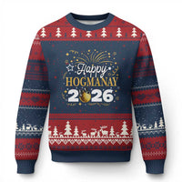 Scottish New Year 2026 Ugly Christmas Sweater Happy Hogmanay NYE Party Faux Glitter Effect Printed - Wonder Print Shop