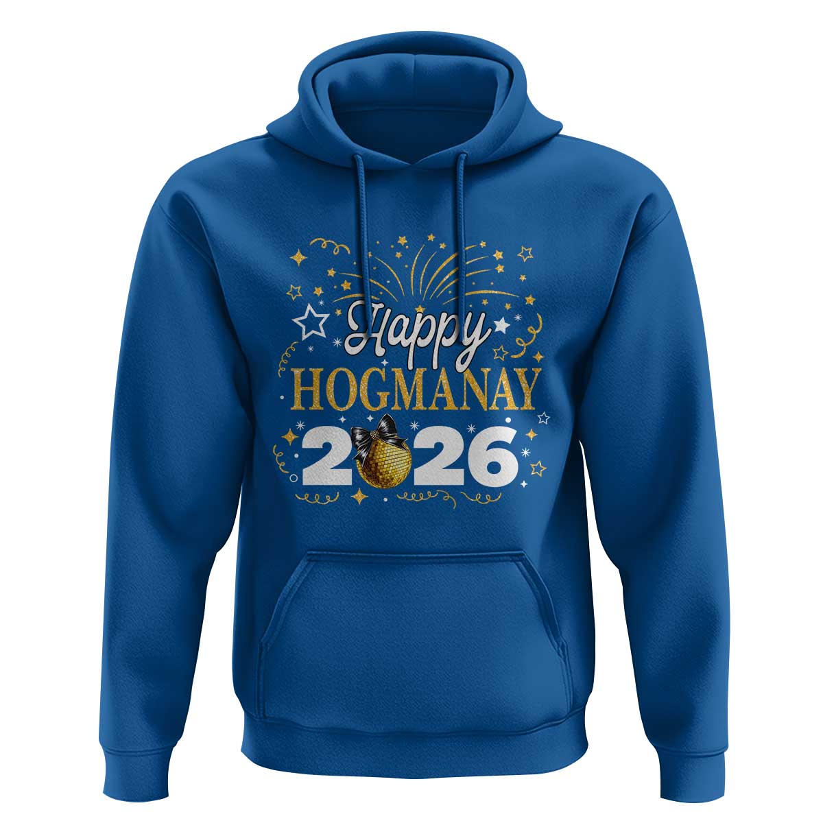 Scottish New Year 2026 Hoodie Happy Hogmanay NYE Party Faux Glitter Effect Printed - Wonder Print Shop